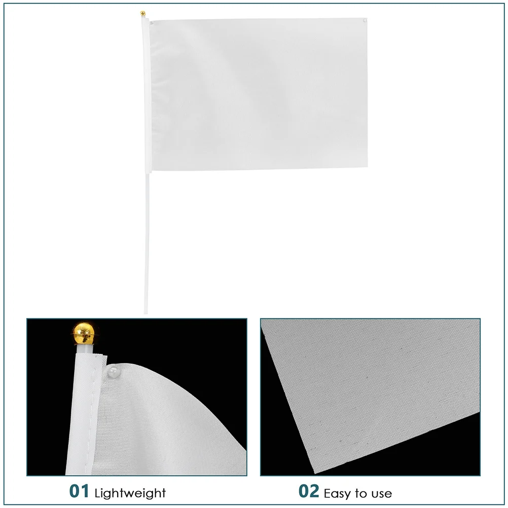 

10Pcs Hand Painted Handheld Flags Durable Polyester Racing Competition Flag Comfortable Grip Signal Fan Cheering Flags