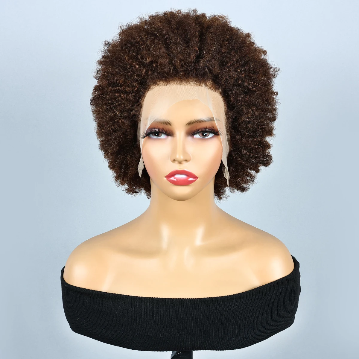 ملكة جمال رولا الأفرو غريب مجعد الباروكات البرازيلي براون 13x4 الدانتيل الجبهة خصلات الشعر المستعار الإنسان ريمي # 4 باروكات أفرو كينكي بدانتيل أمامي 250%
