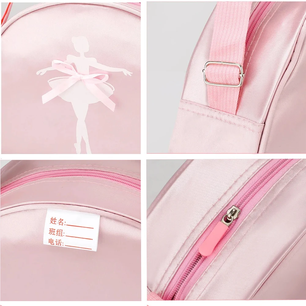 Rosa Balletttasche für Frauen Mädchen Sport Tanz Rucksack Handtasche Kinder Ballett Latein Tanzen Schultasche Ballett Übungstaschen – Detail 5