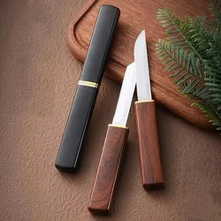 Stainless steel fruit knife, barbecue cleaver, two-blade steak knife with scabbard, EDC Handy Outdoor Camping Knife