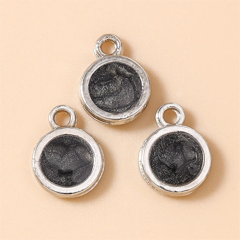 Leslie 20 Stück/Set Edelstahl-Emaille Mini-Rundanhänger für DIY-Armband-Halsketten-Perlen Schmuckherstellung Zubehör – Detail 9
