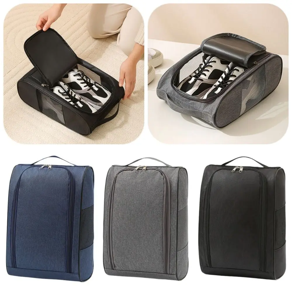 Bolsa de mano para botas de fútbol, bolso ligero a prueba de polvo para zapatos de Golf, cubierta de malla lateral con cremallera, bolsas porta zapatos para hombres y mujeres