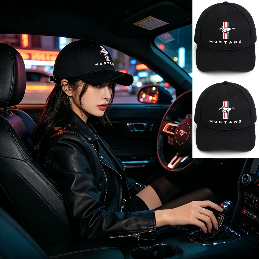 

1pcs Car Baseball Cap Peaked Cap Adjustable Unisex Hat for Ford ST Racing Fusion Mustang Fiesta Ranger Mondeo Shelby C-Max Kuga