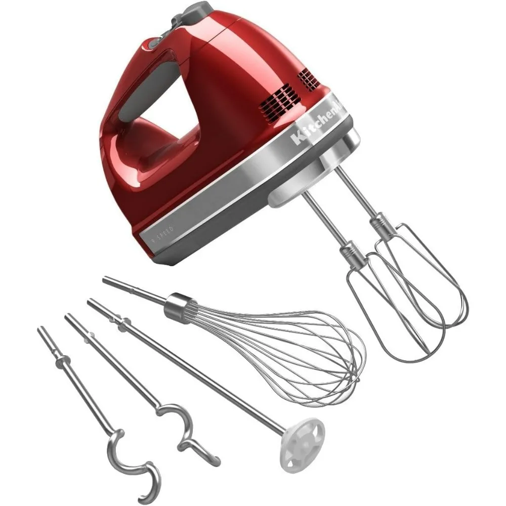 

9-Speed Digital Hand Mixer with Turbo Beater II Accessories and Pro Whisk - Candy Apple Red