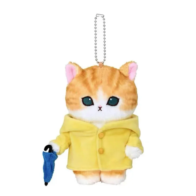 Mofusand Cats Key Chain Plushie Umbrella Shark Cat Pendent Keychain Figures Cute Soft Pendent Toy Halloween Gifts for Kids