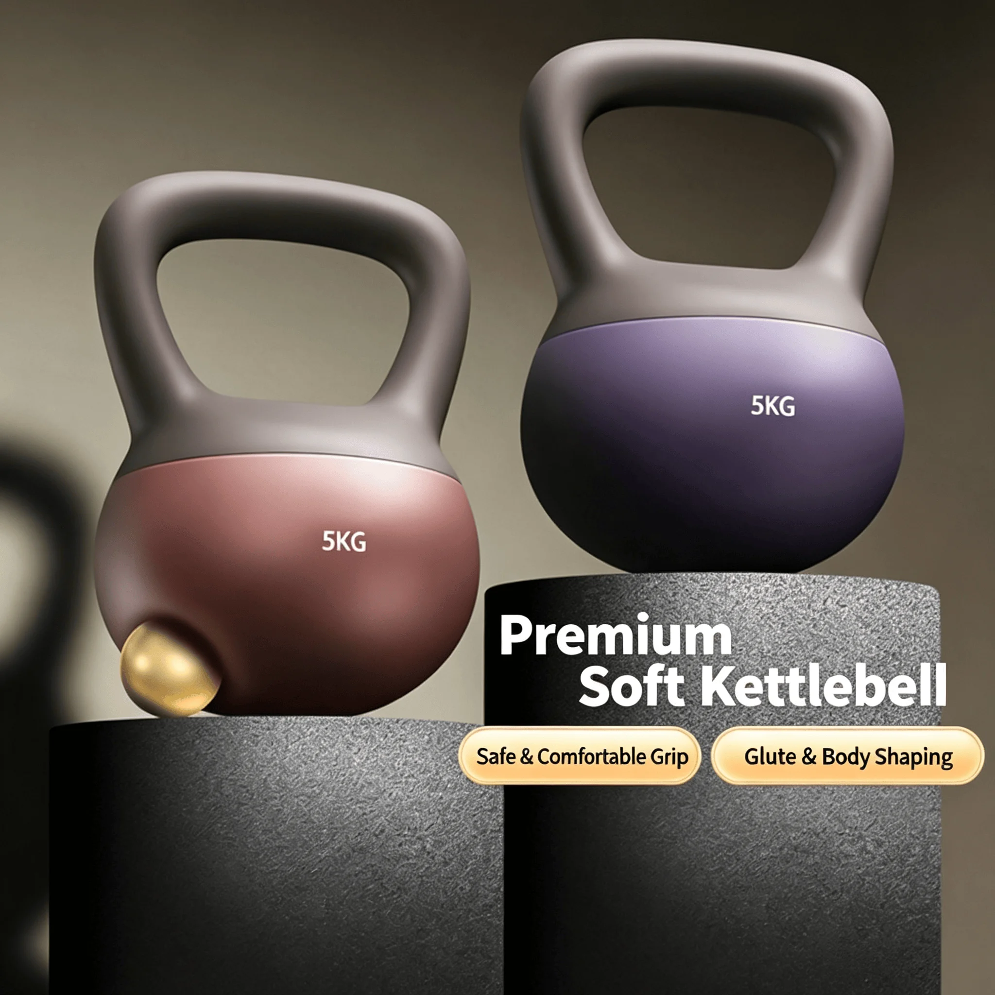 1 pcs PVC Shell Soft Kettlebell Home Exercise Dumbbell