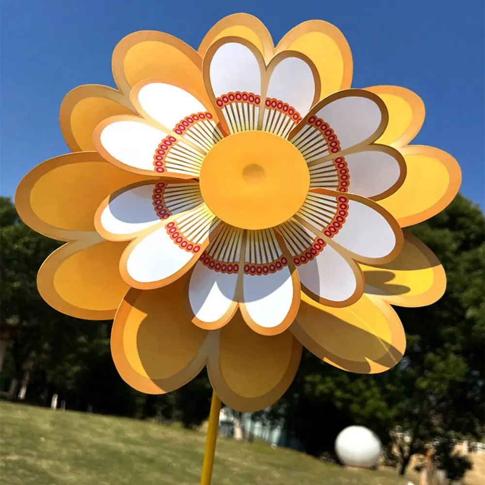 다양한 스타일의 구름 연꽃 곤충 풍차 PVC 이중층 스탠딩 잔디 꽃 바람개비 다채로운 피크닉 장식 장난감