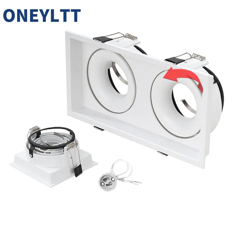 Smalle Zijde Led Spot Licht Behuizing Cover Rond Ingebedde Hoek Verstelbare Gu10 Anti-Flaaring Downlight Frame