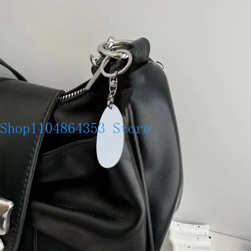 652F 10 Metal Keychains Blank Aluminum Labels for Personalized Printing Easy on Attachment Lightweight Reusable