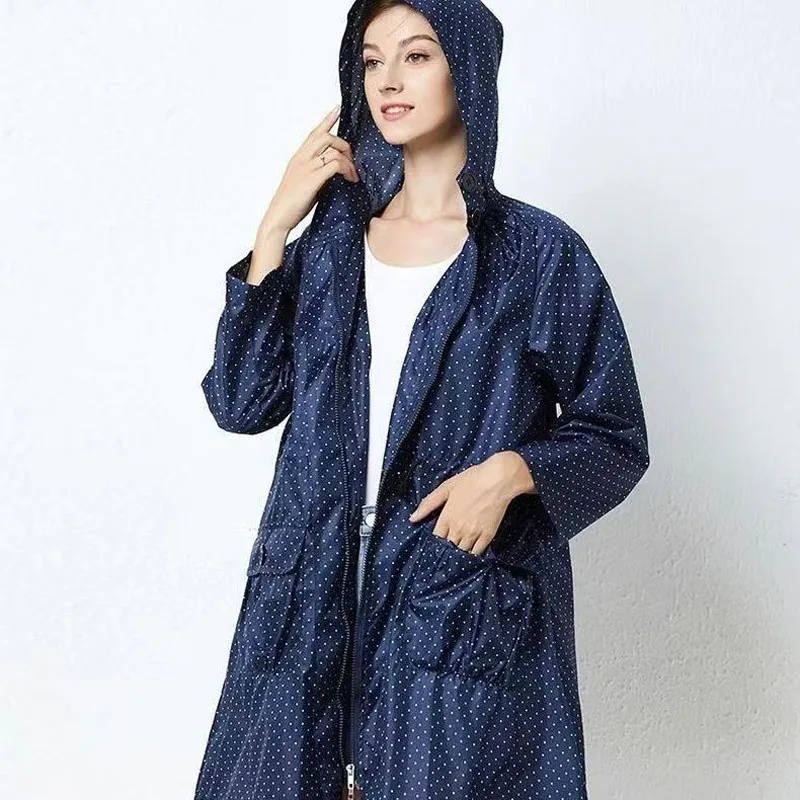 Fashion Women Hiking Raincoat Laydies Dress Style Lightweight Biker Rain Coat Ponch Waterproof Men Rainwear Windproof Jacket