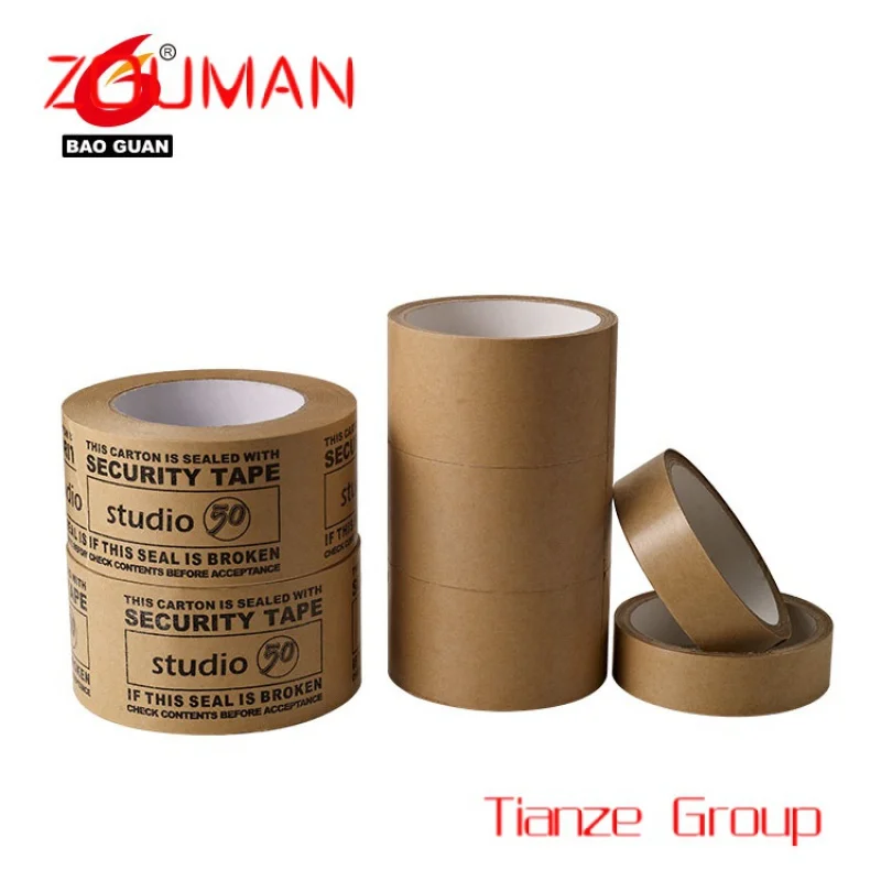 Auto-adesivo Kraft Paper, Gommed Tape, Carton Packing, Custom Impresso