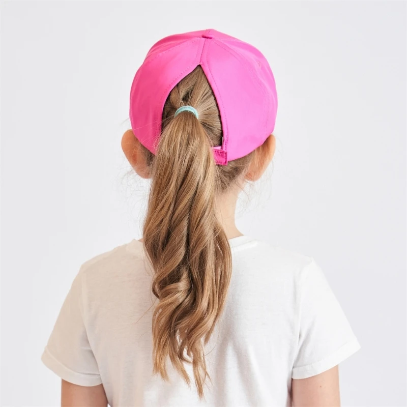 Girl High Messy Bun Ponytail Outdoor Sports Hat Skin Friendly Child Peak-Cap