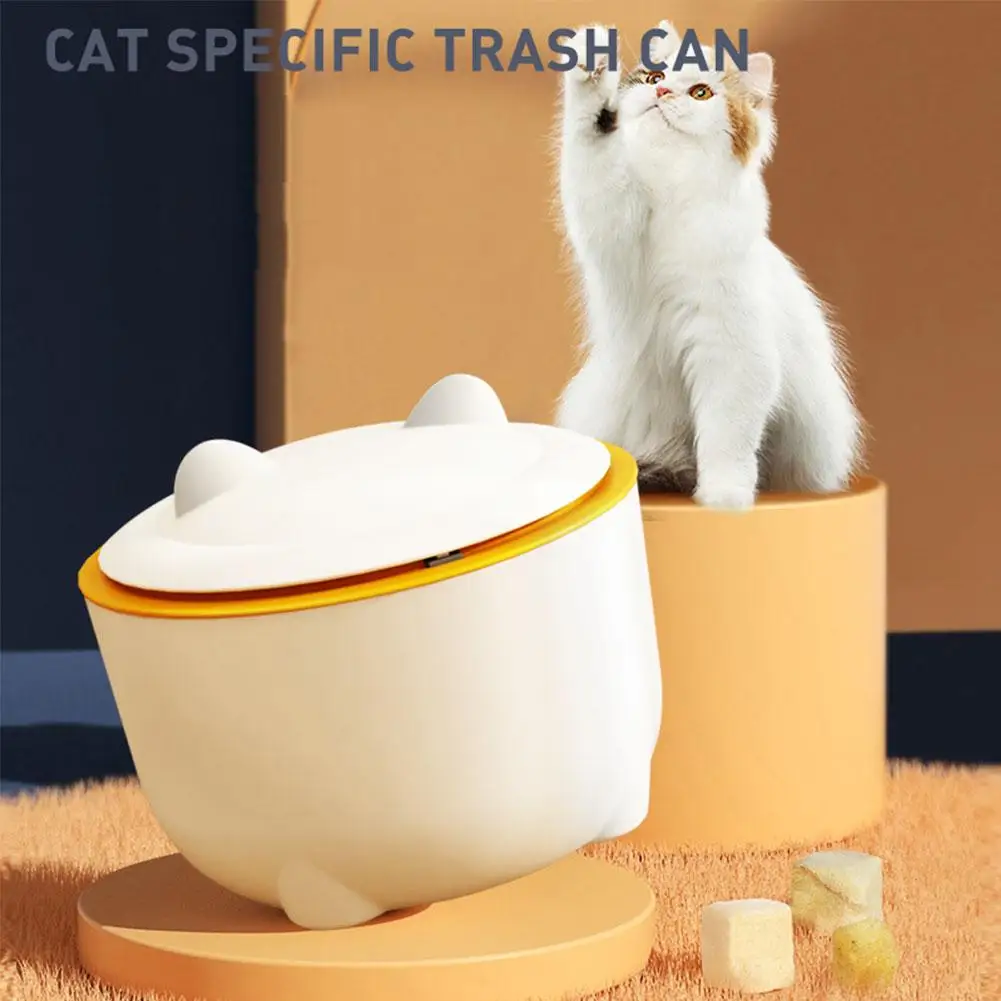 Cat Litter Special Trash Can Fully Enclosed Design Easy Bottom Tip Not Material Over To PP Portable Reinforcement Wear-resi V3X7