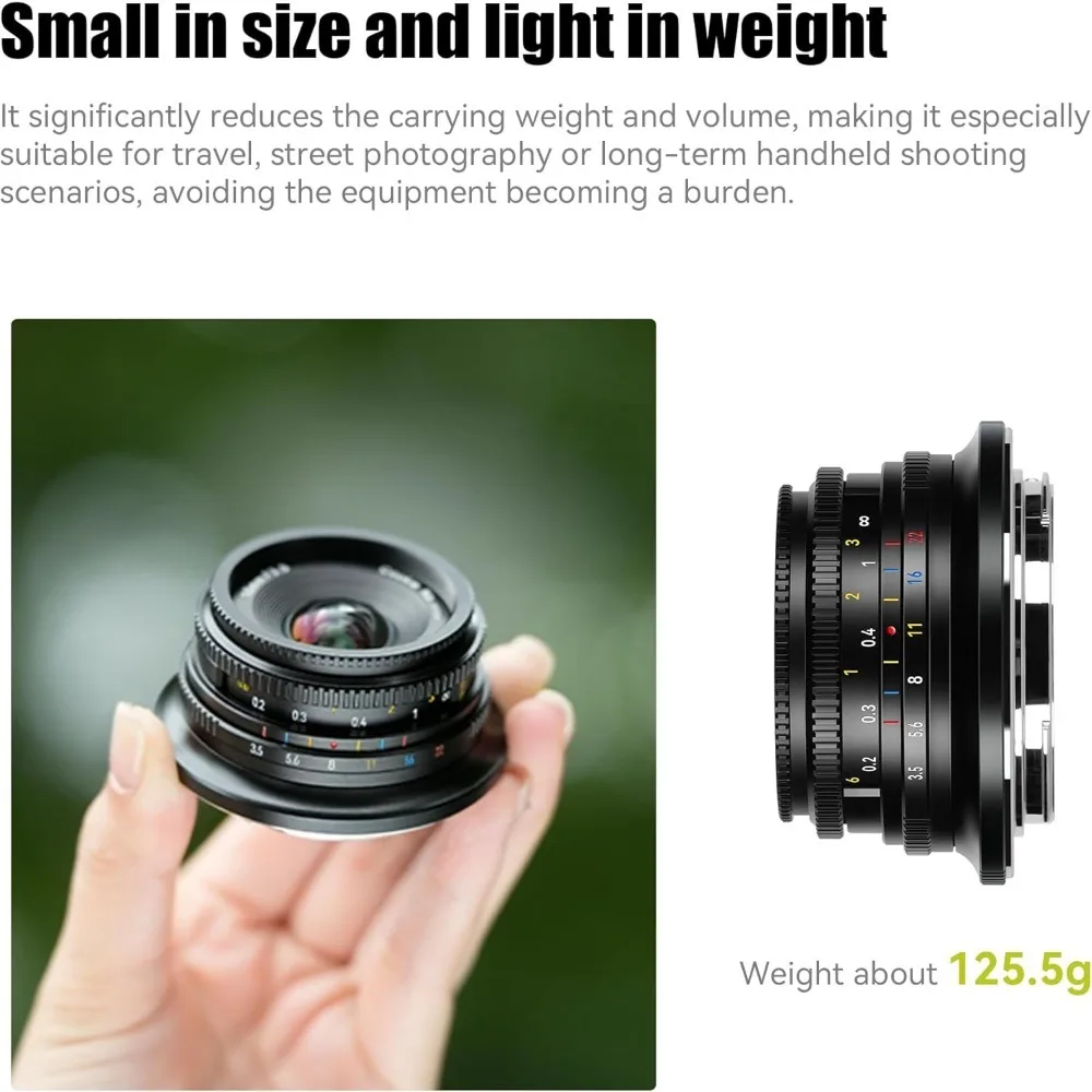 7artisans 10 mm F3,5 APS-C 108 °   Obiektyw szerokokątny o stałej ogniskowej z ręcznym ustawianiem ostrości do Sony E, Fujifilm XF, Nikon Z, Micro M4/3 — zdjęcie produktu 5