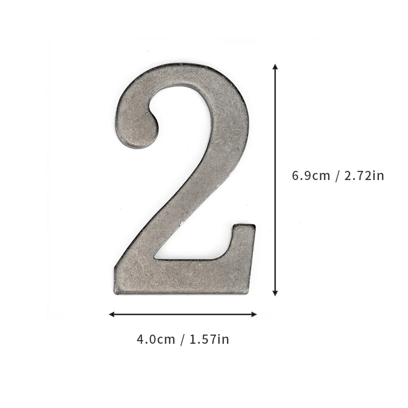 Silberne Metalltürnummer mit Magneten, 7 x 4 cm, Hausnummer, Wohnungstürnummer für Outdoor, Hotel, Zuhause, Briefkastenetikett – Detail 9