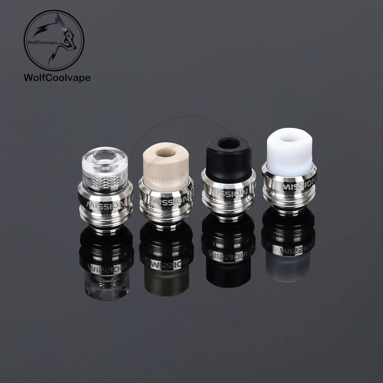 

Wolfcoolvape Mission TIPS V2 Style Boro BB Drip Tip Set for BB / Billet Boro Mod