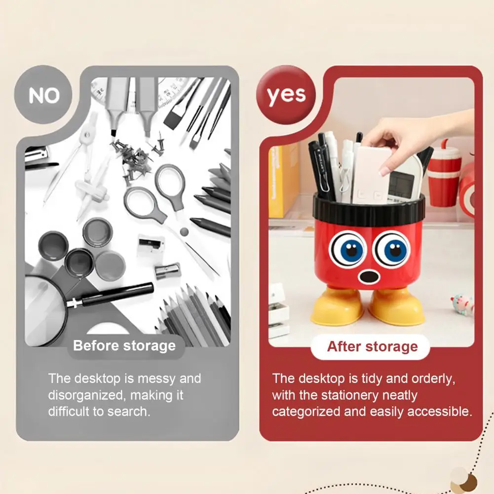만화 연필 스탠드 사랑스러운 만화 펜 홀더 연필 디스펜서 세트 학교 사무용품 조직 교사를위한 귀여운