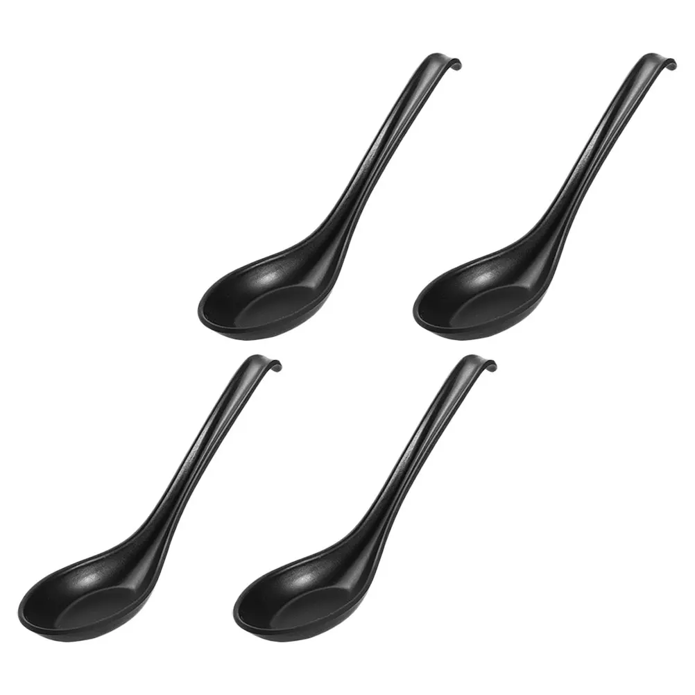 

4 Pcs Melamine Soup Spoons Toddler Ramen Serving Kitchen Tools Elegant Design Japanese Style Dining Utensils Plastic