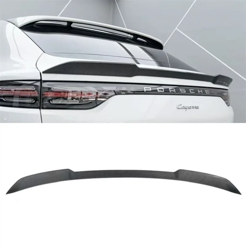 

Для Porsche Cayenne Coupe 9YO 18+ настоящее сухое углеродное волокно хвостовое крыло задний багажник губа автомобильные аксессуары ремонт украшения комплект спойлера
