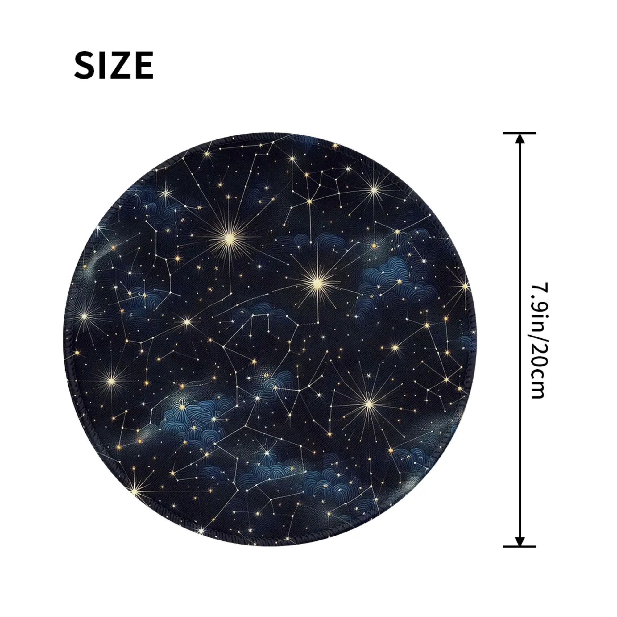 Night Sky Golden Celestial Stars Zodiac Constellations Mouse Pad Computer Keyboard Mouse Mat Laptop Desk Mat Office Table Mats