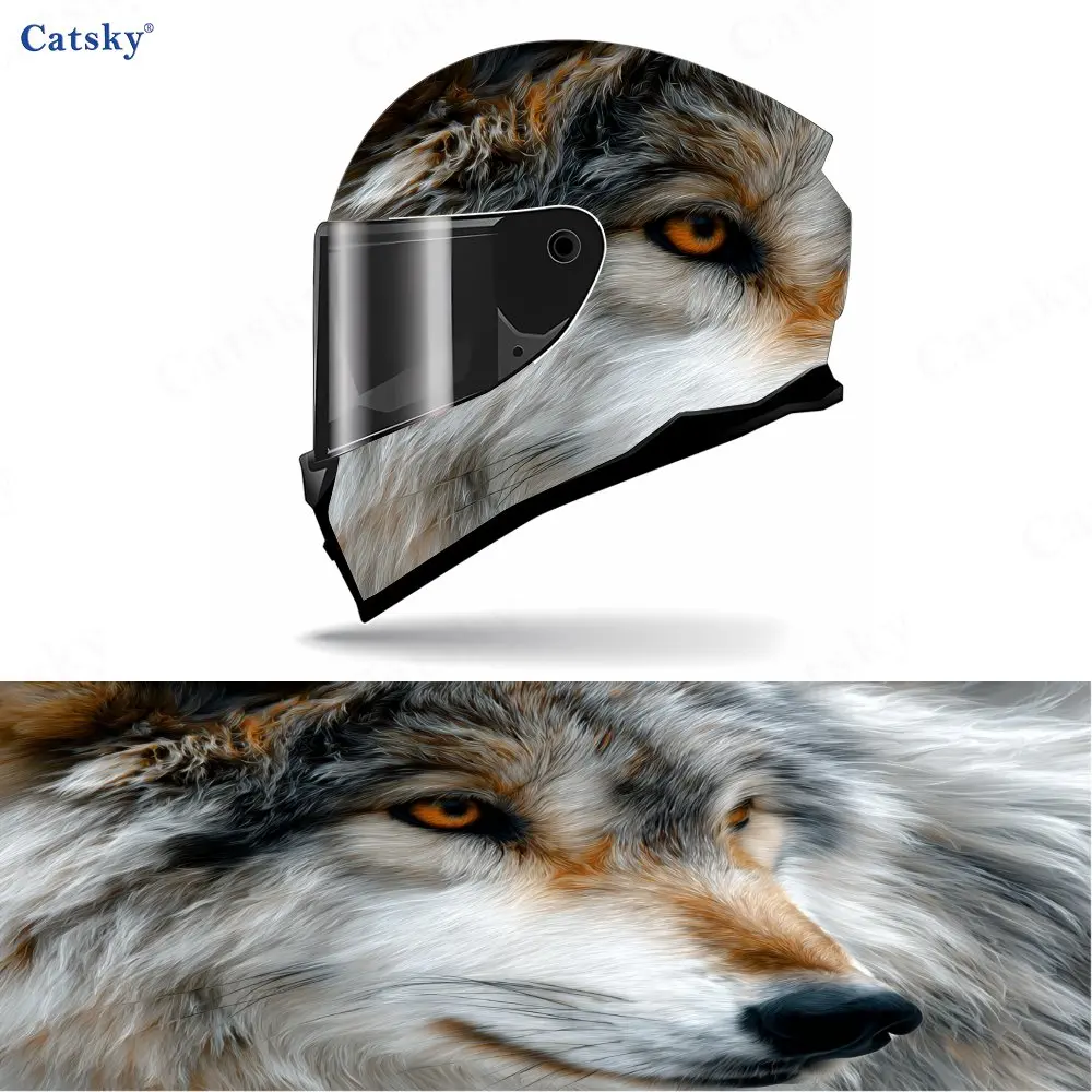 Fluido Wolf Head PVC material autoadesivo à prova d'água adesivo para capacete de motocicleta, colar firmemente e não caia, à prova d'água e nós