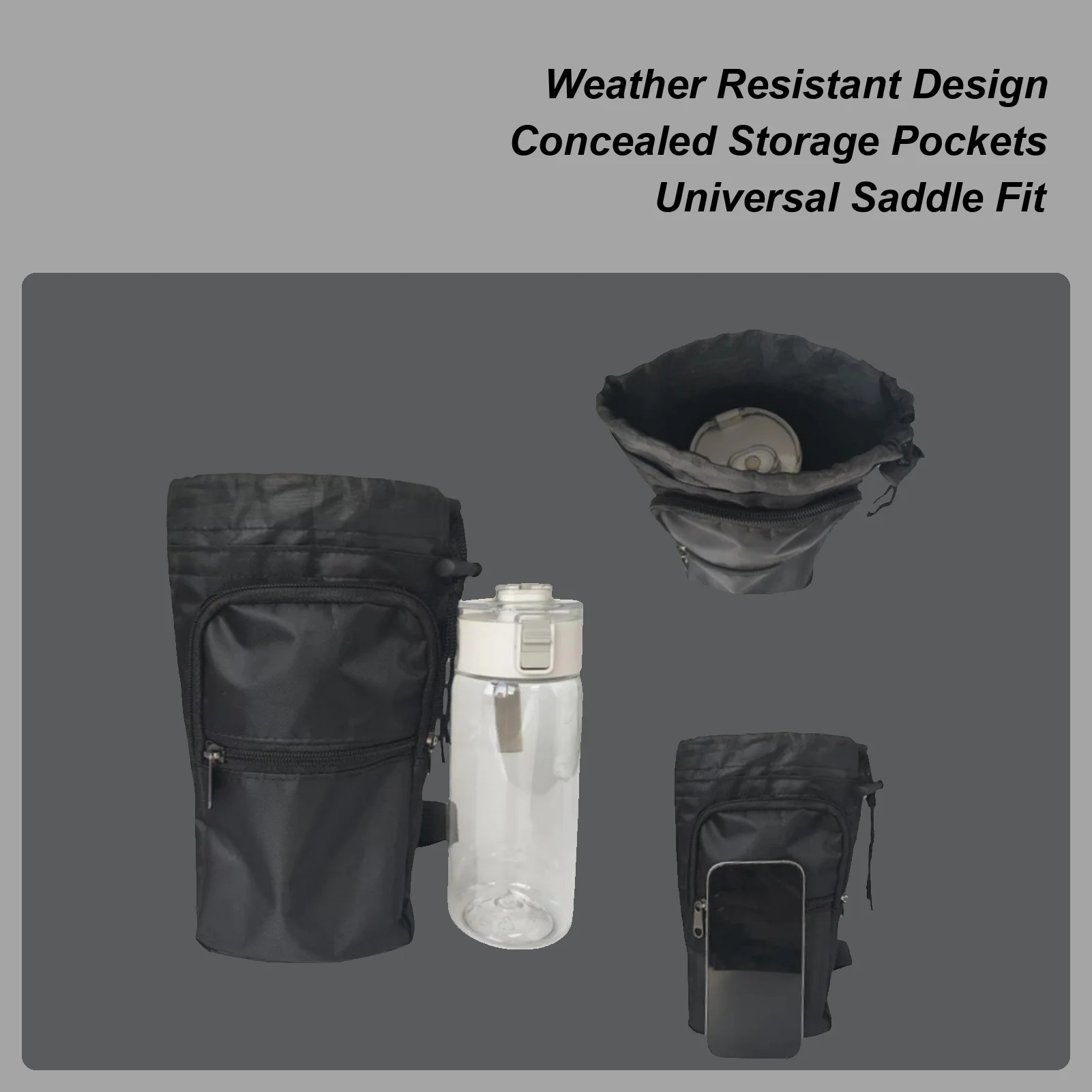 

Седло, держатель для бутылки с водой с регулируемыми пряжками, водонепроницаемая сумка с несколькими карманами, сумка для верховой езды для тренировок на пляже