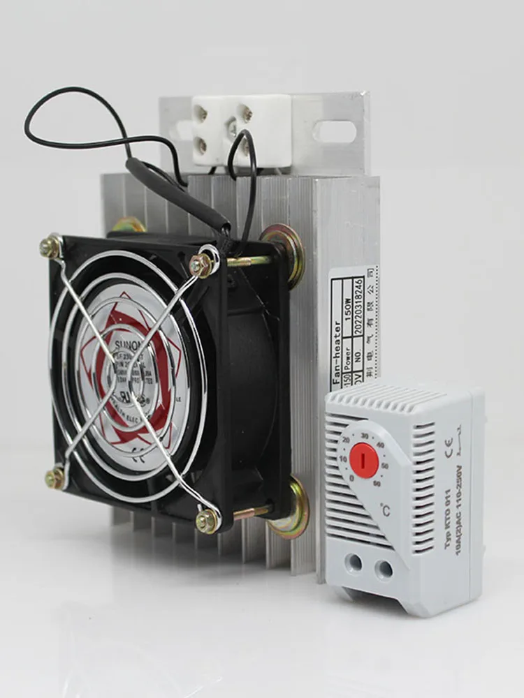 KTO011 Regulator Temperatury 0-60°C Grzejnik PTC z Wentylatorem 50W 100W 150W 200W 300W Odporny na Wilgoć Przemysłowy Elektryczny Grzejnik do Szaf Elektrycznych — zdjęcie 2