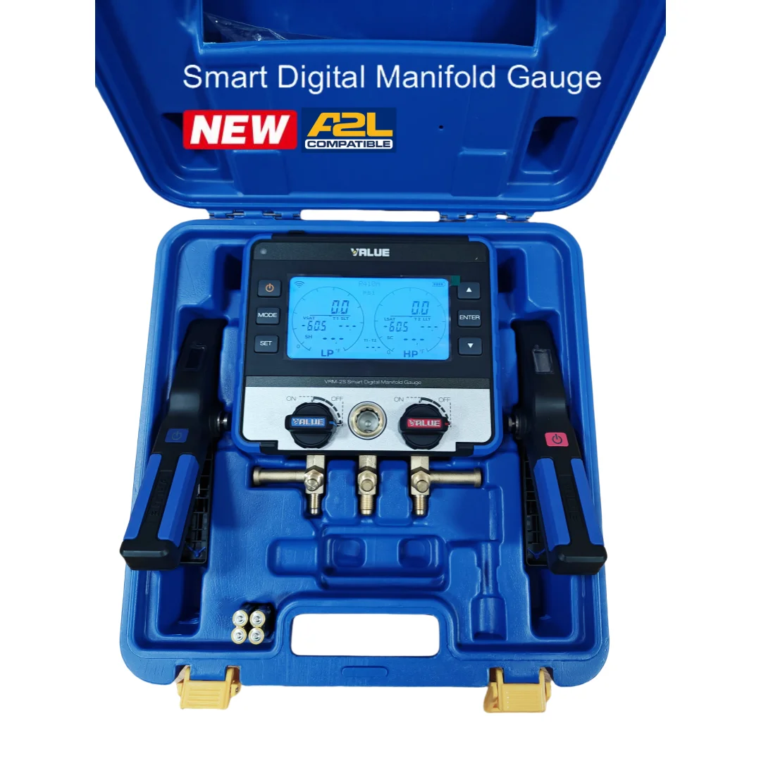 

Air Conditioner Inspection and Repair Parts New VRM-2S Smart Digital Manifold Gauge with Wireless Low and High Temp Probes