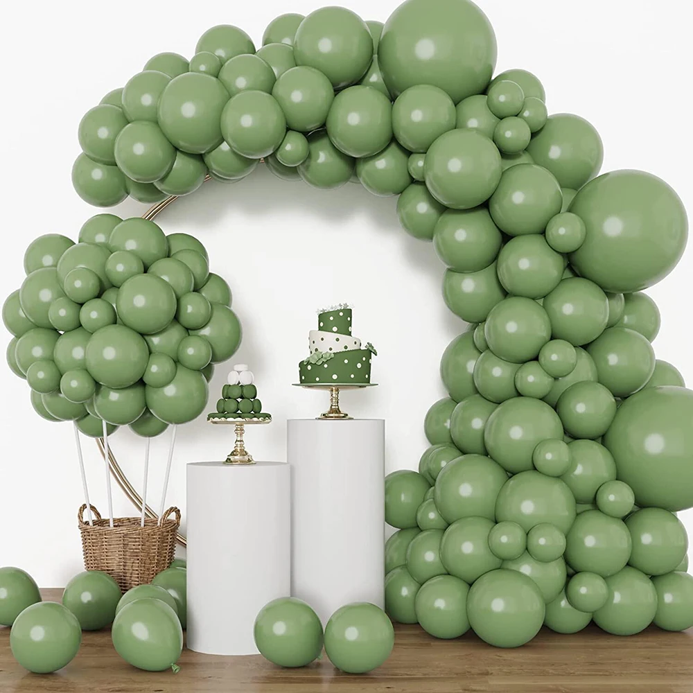 Sage Green Balloons Garland Arch Kit Different Size 5/10/12/18Inch Birthday Party Decoration Ballon Baby Shower Wedding Globos