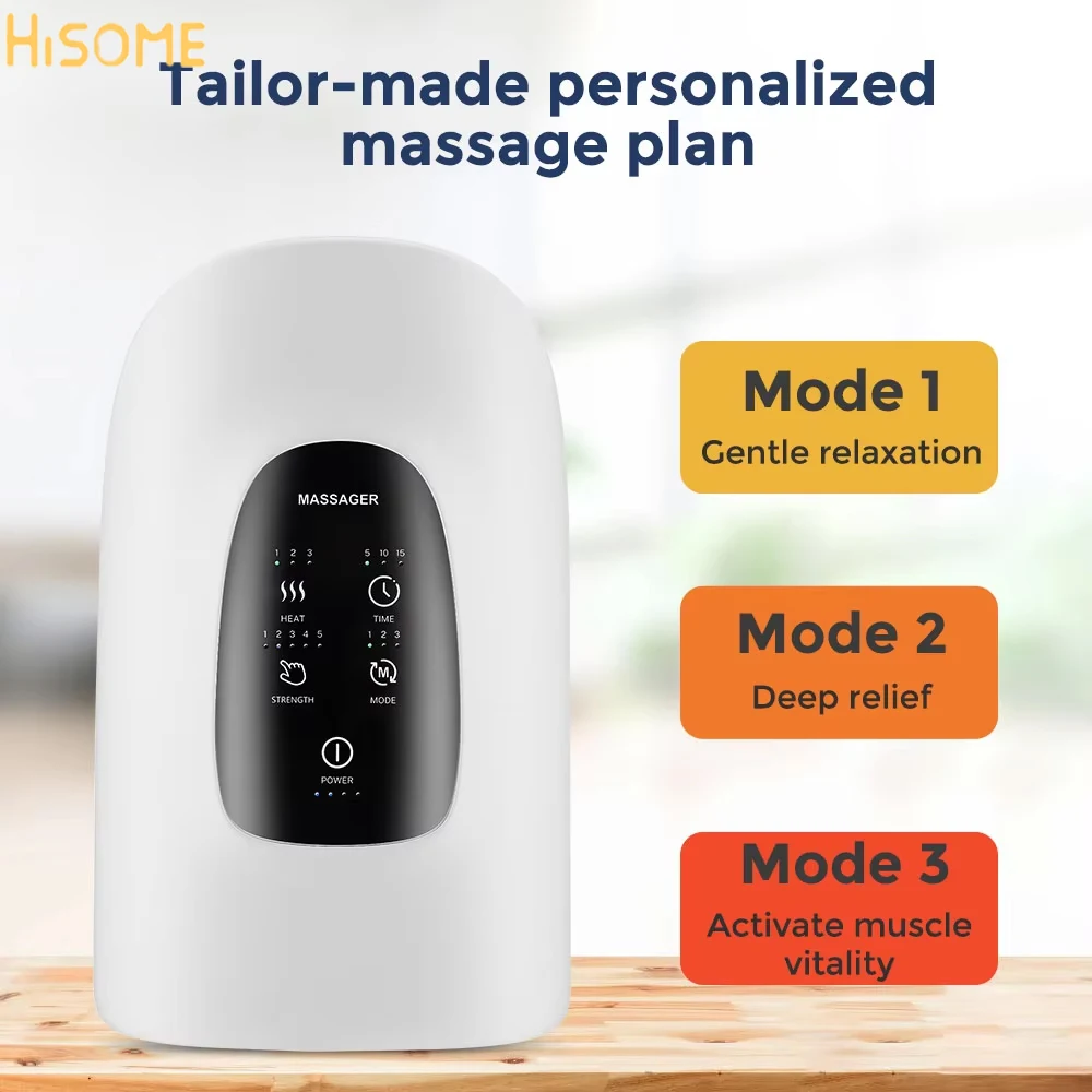 Electric Hand Massager 3 Modes Airbag Hot Compress Vibration Massager Airbag Acupoint Pressing And Kneading Relief Fatigue