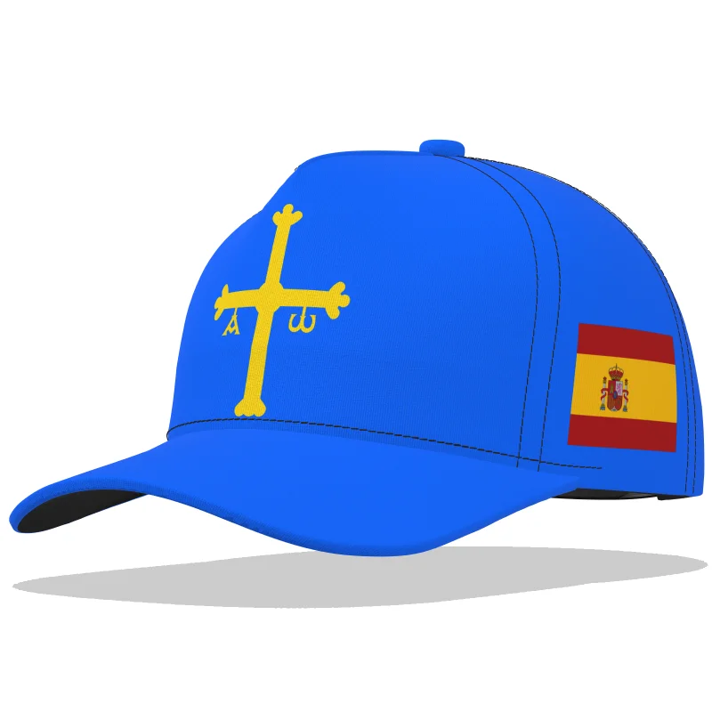 

Asturias Baseball Cap Fashion Free Custom Made Name Number Logo Spain Flag Esp Driver Dad Hip Hop Mesh Breathable Travel Sun Hat