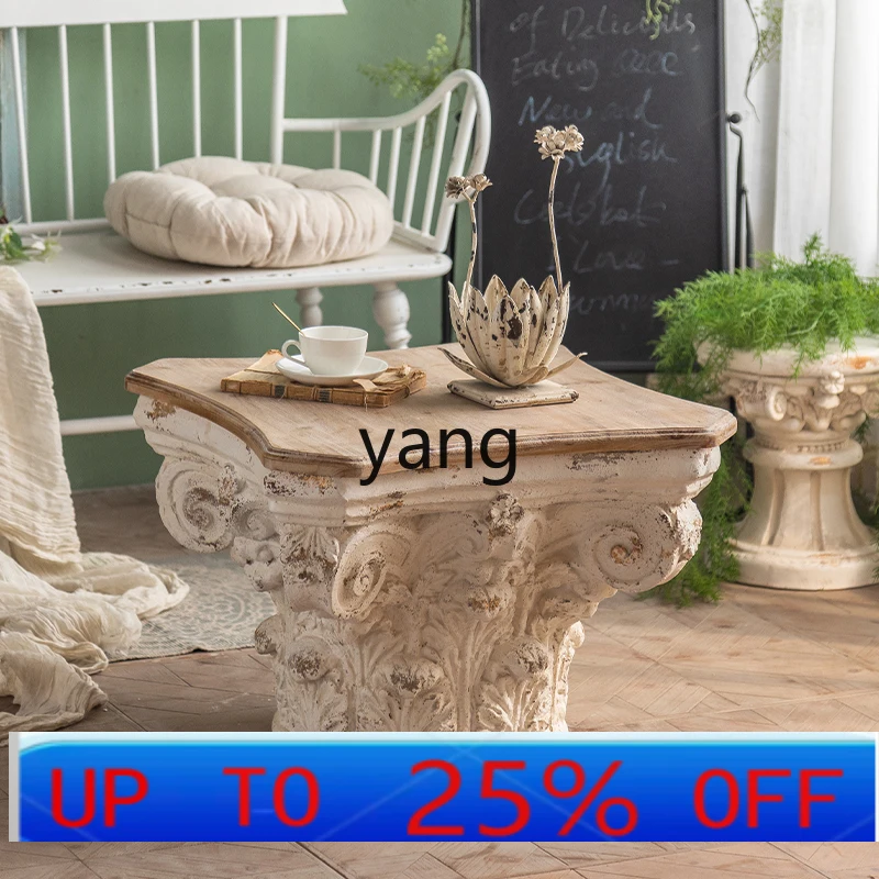 

LTT American retro Roman column living room coffee table window ornament