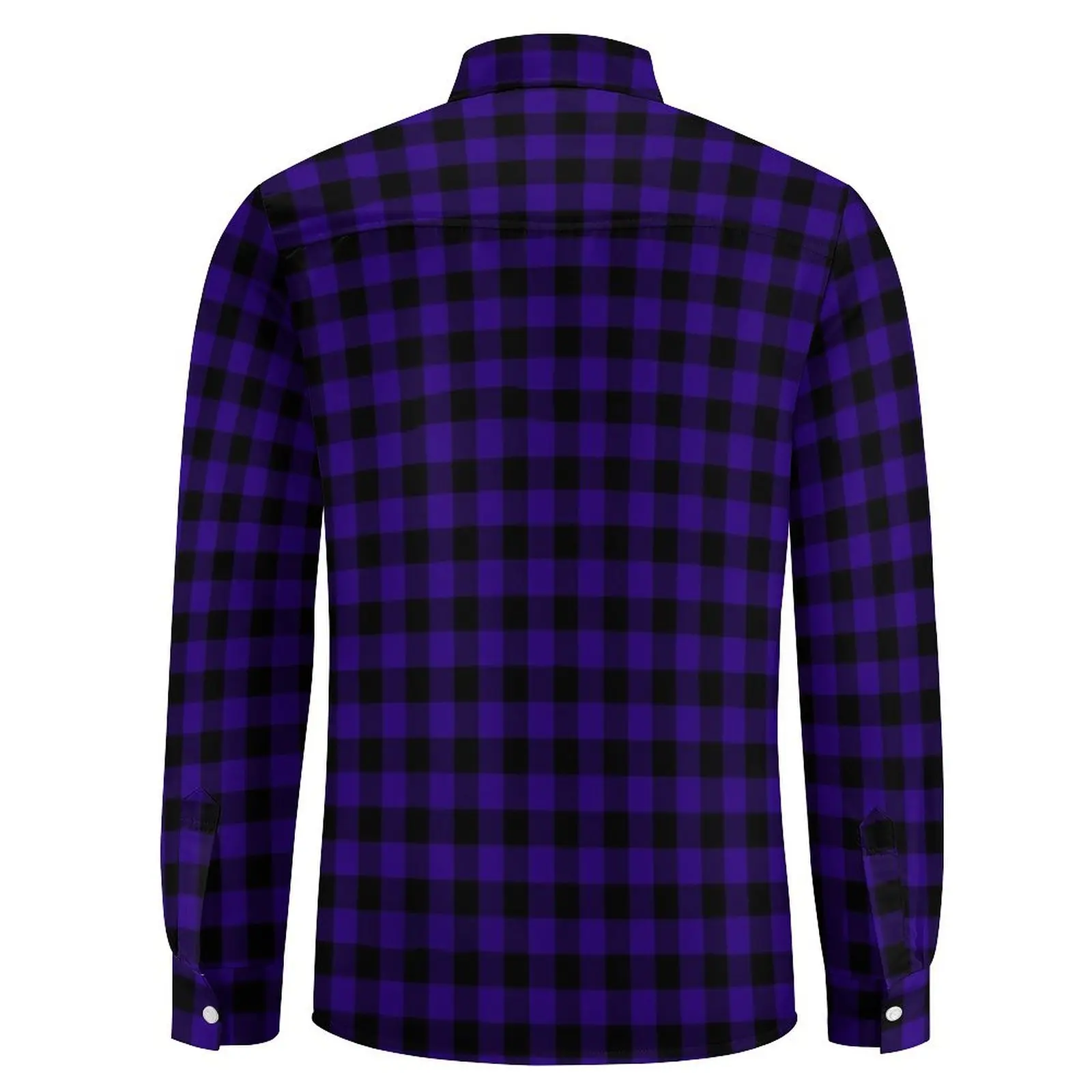 Black Purple Blue Plaid Casual Shirts Checkered Print Retro Shirt Spring Fashion Oversized Blouse Men Long Sleeve Top Gift