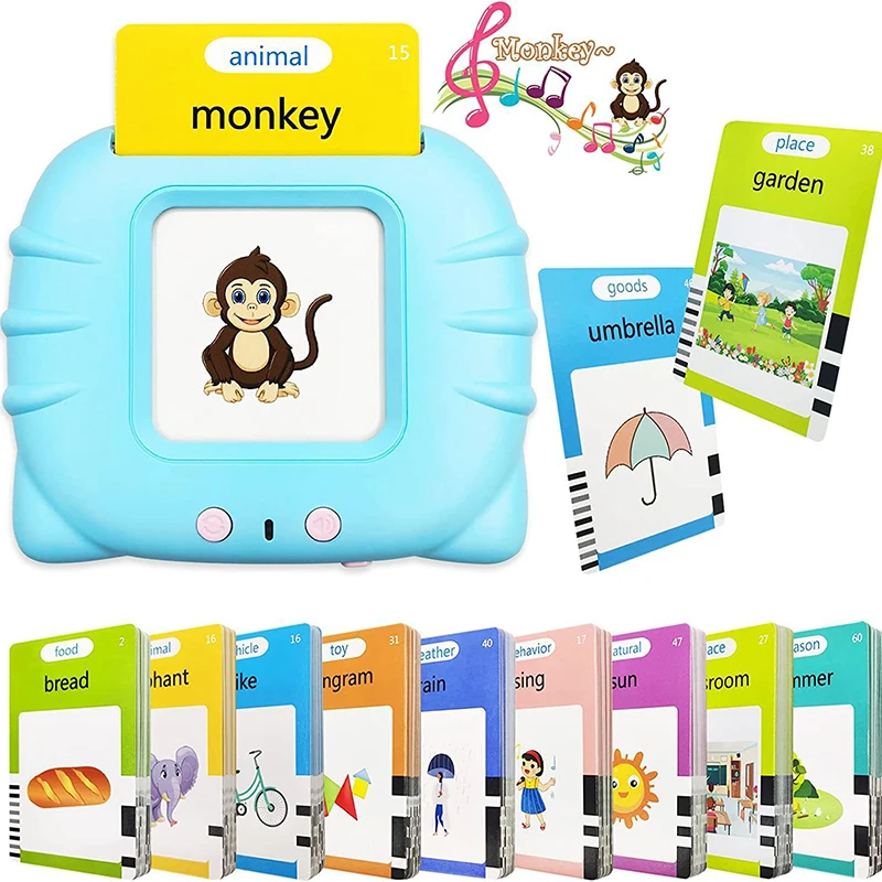 Flash Card Early Education Device Kids Preschool Learning Card Talking Card With Sound Toys Baby Boys Girls Reading Machine Gift