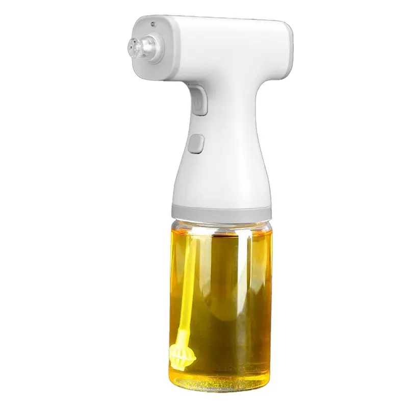 A53Q-Pulverizador eléctrico de aceite de oliva para cocinar, botella dispensadora de aceite de oliva con rango de pulverización ajustable de 8,5 oz/250 ml con luz LED