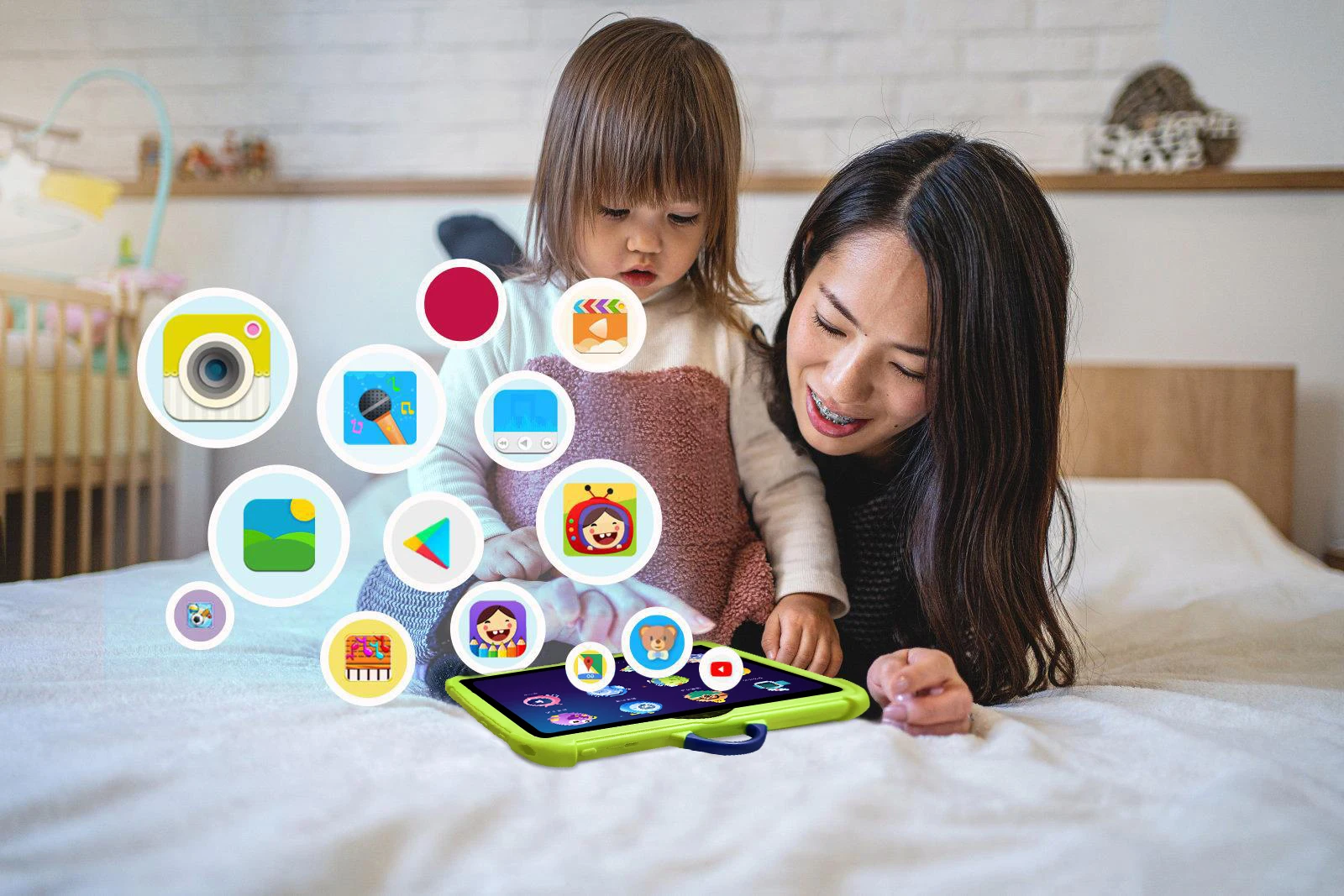 2024 New 5G WiFi 7 Inch Google Tablet For Children Learning Education Kids Tablets Quad Core 2GB RAM 32GB ROM Dual BOW Cameras