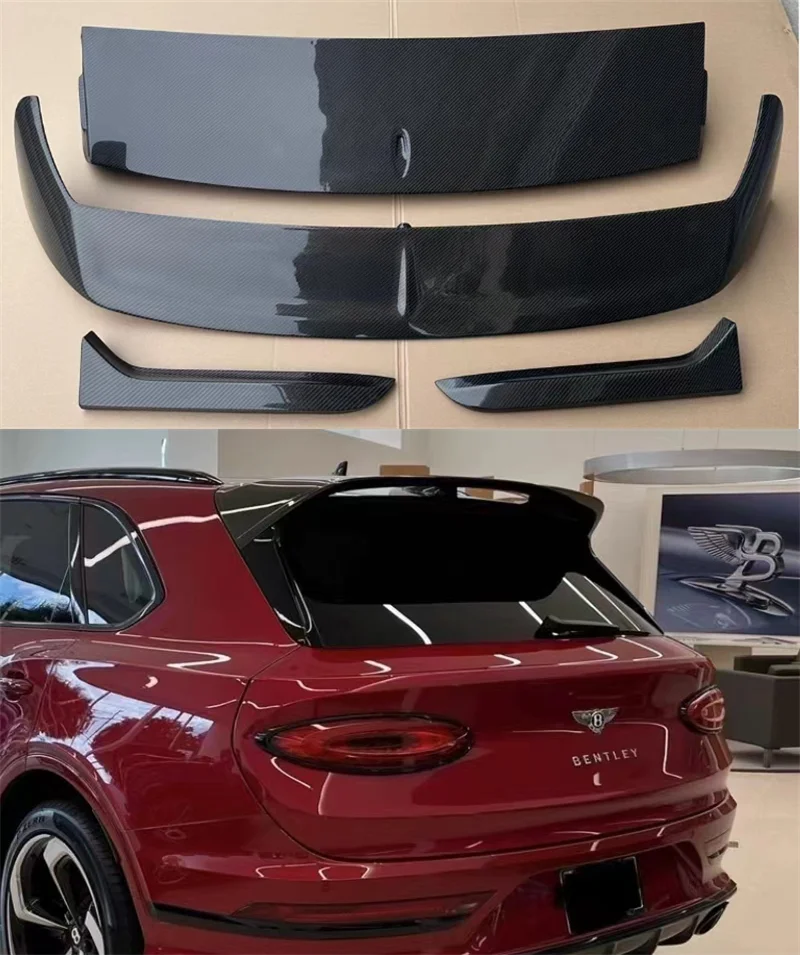 

For Bentley Bentayga V8 W12 2016-2023 High Quality Real Carbon Fiber Car Rear Wing Trunk Lip Spoiler