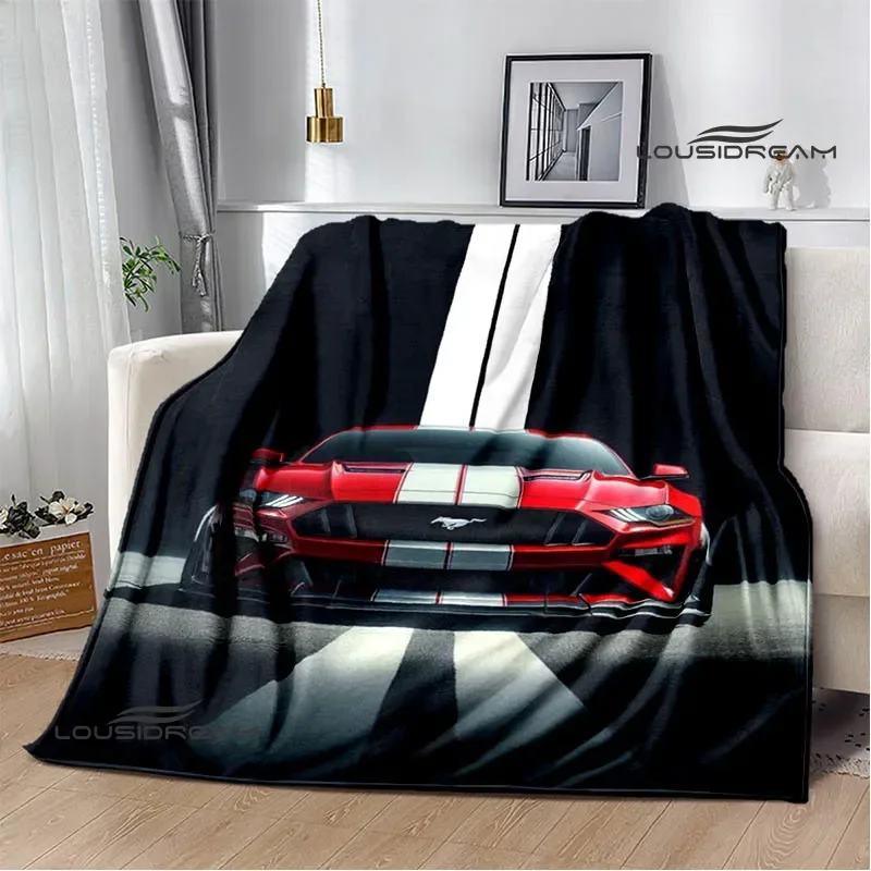 Flannel Blanket Mustang Horse Art Print Soft Cozy Bed Sofa Throw Cover