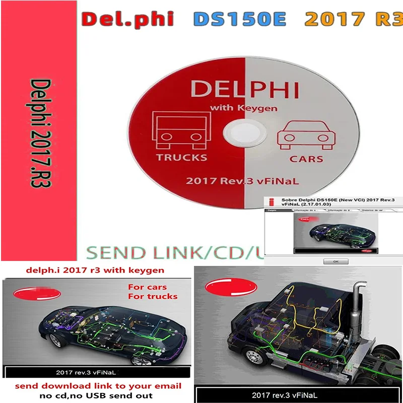 2024 HOT Delphis 2017 R3 with keygen Delphi DS150E diagnostic tool software For cars and trucks obd scanner 2017r3