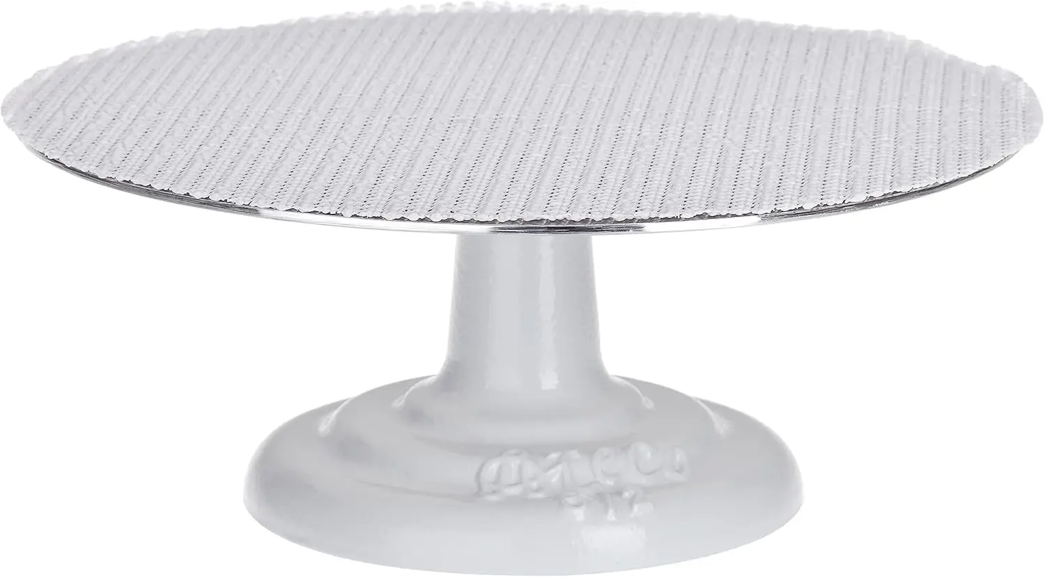 

12 Inch White Cake Stand with Non-Slip Pad, Durable Cast Iron for Baking and Serving