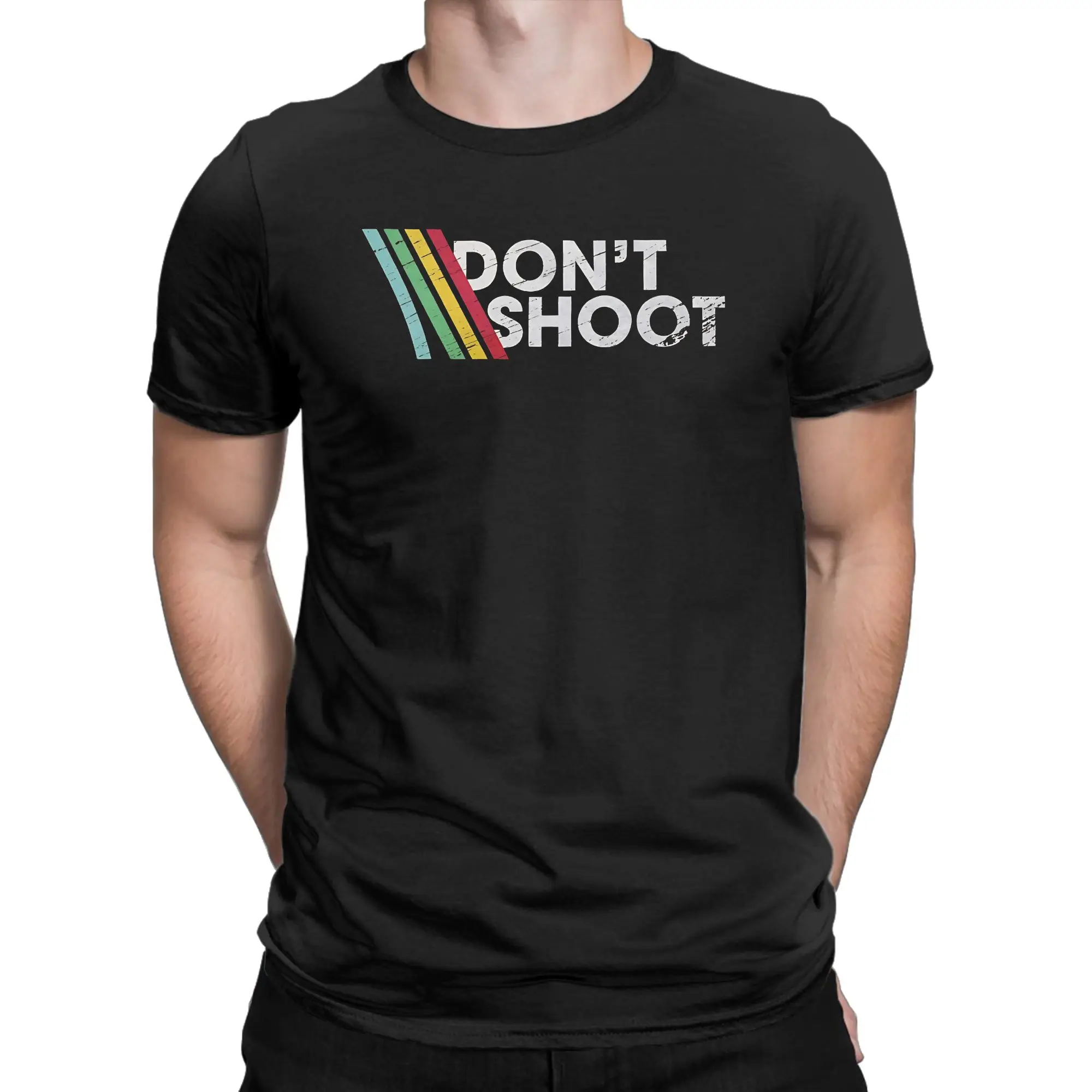 Vintage T Shirt Beach DONT SHOOT Gaming Arc Raiders Hip Hop T-Shirts  Cotton Tee Shirt for Men Y2K Basic Short Sleeve Top Tees