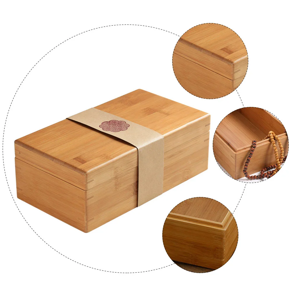 1pc High Grade Tea Box Bamboo Eco Friendly Retro Wooden Tea Dustproof Gift Container For Leaves Classic Design