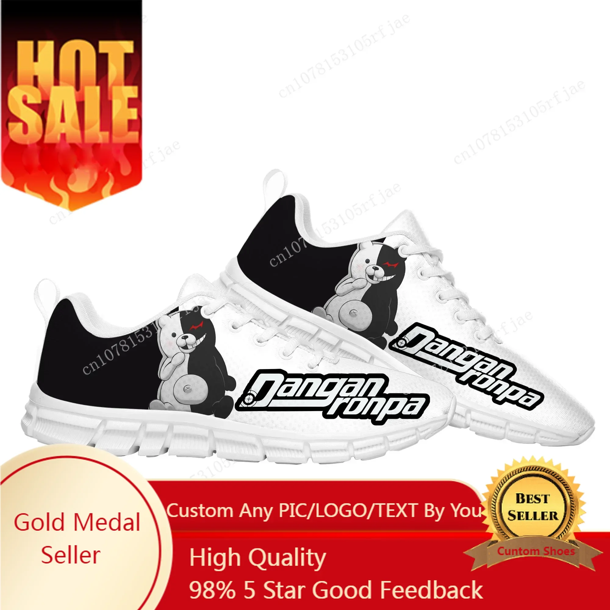 

Cartoon Game Danganronpa Monokuma Sports Shoes Mens Womens Teenager Sneaker Tailor Made Couple Built Shoes