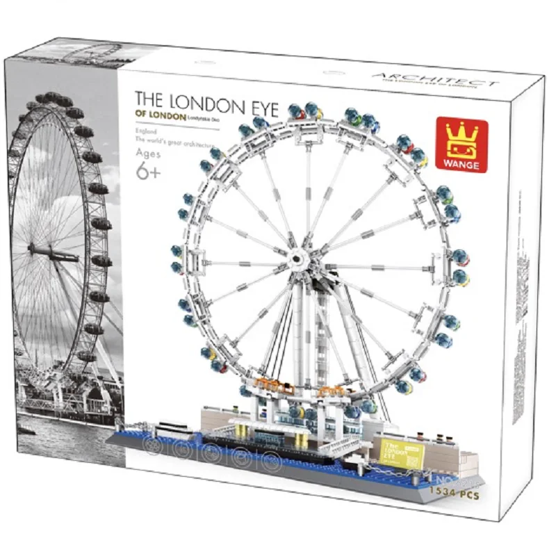 Kreatywne klocki Model London Eye zestaw zabawek do budowania architektura drukowane montaż cegieł zabawki prezenty urodzinowe