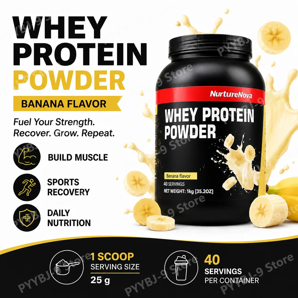 Fitness Nutrition Whey - NurtureNova Whey Protein Powder Banana Flavor