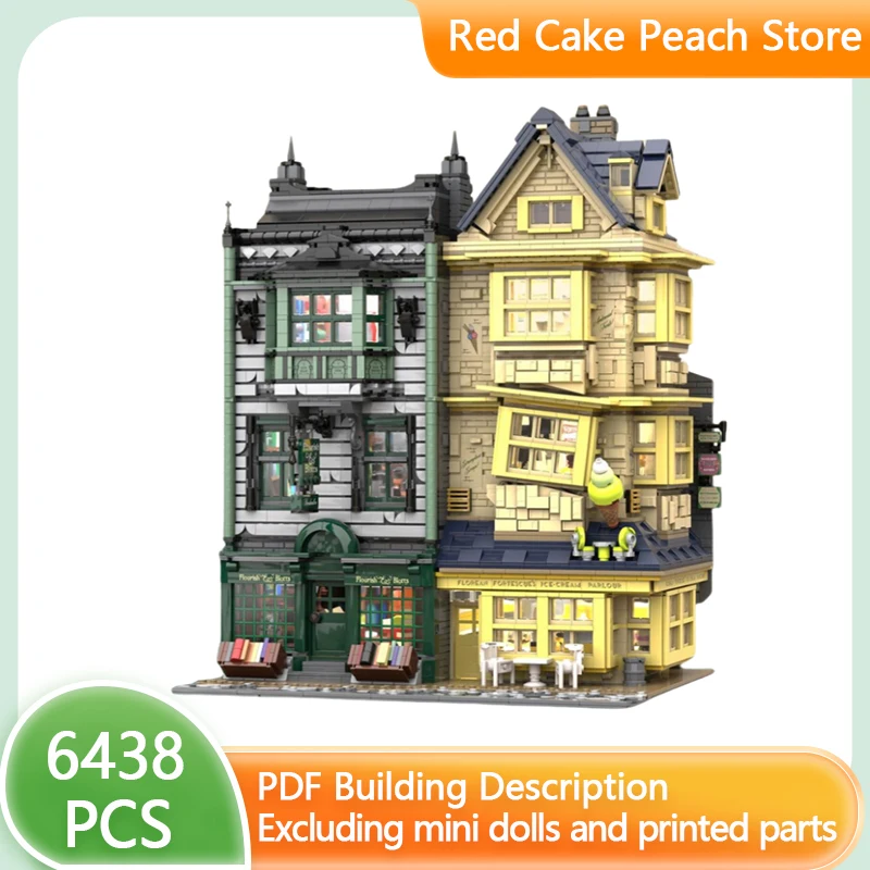 Street View Model MOC Building Bricks Bookstores And Restaurants Modular Technology Gifts Holiday Assemble Children Toys Suit