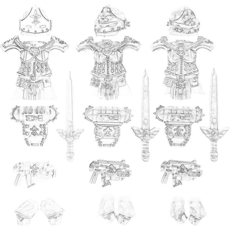 

S116 Black Warrior Girl Creative Toys Figures Models Building Blocks Accessories Educational Toys for Children Christmas Gifts