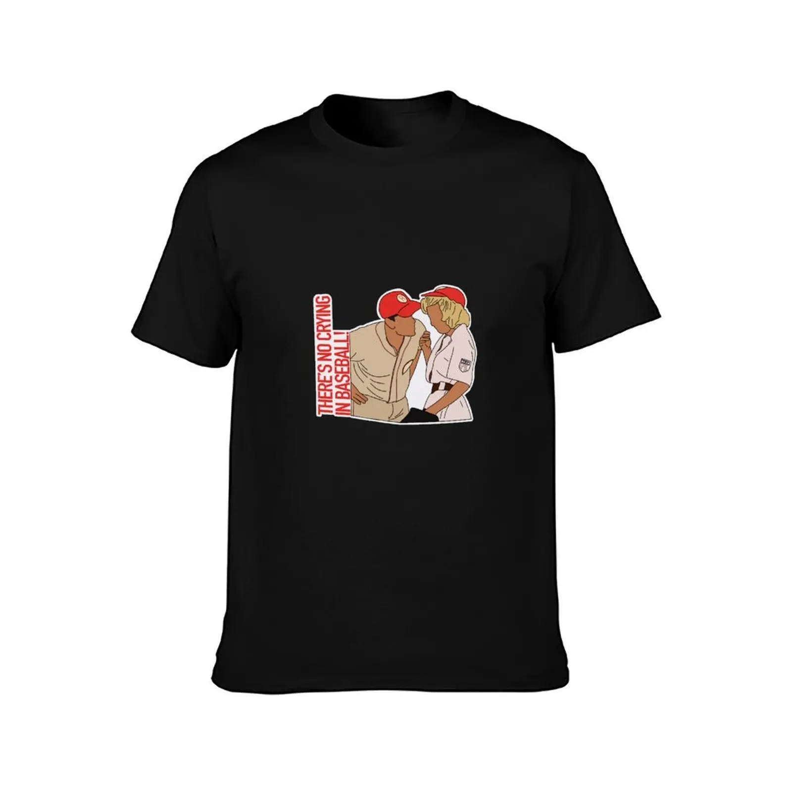 THERE'S NO CRYING IN BASEBALL T-Shirt, Summer Casual Cotton Tee, Oversized Streetwear Tops, Vintage Graphic Print, 100% Cotton