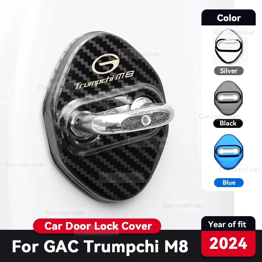 For GAC Trumpchi M8 2024 Car Door Lock Protection Cover Stainless Steel Auto Interior Trim Decoration Accessories