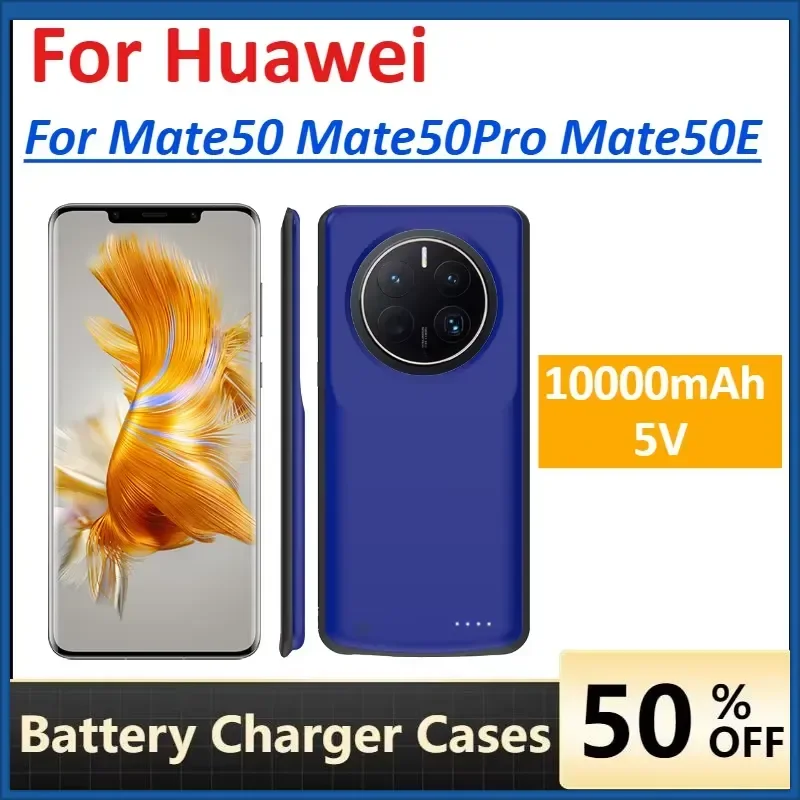 10000mAh External Battery Pack Power Bank Charger Case for Huawei Mate50 Mate50Pro Mate50E Battery Charger Cases